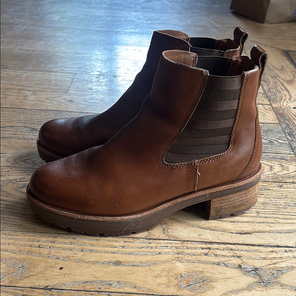 Kork-Ease Brown Leather Ankle Boots - Size 8